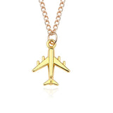 Trendy Airplane Model Pendant Necklace Silver Simple & Personality All-Match Aircraft Sweater Chain Necklace For Women Xmas