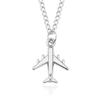 Trendy Airplane Model Pendant Necklace Silver Simple & Personality All-Match Aircraft Sweater Chain Necklace For Women Xmas