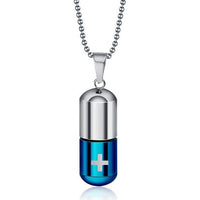 Fashion Jewelry Simple Personality Pills Titanium Steel Pendant Stainless Steel Capsules Pendant Necklace