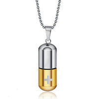 Fashion Jewelry Simple Personality Pills Titanium Steel Pendant Stainless Steel Capsules Pendant Necklace