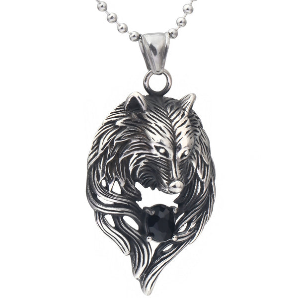 New Hot Movie Necklace Wholesale Fashion stainless steel Movie Jewelry Punk Wolf Pendant Wolf Head Necklace