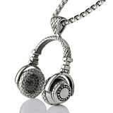 MDNEN Music DJ Headphone Pendant Necklaces Stainless Steel Chain Men Women Hip Hop Jewelry Rock Headset Necklace Music gift