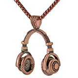 MDNEN Music DJ Headphone Pendant Necklaces Stainless Steel Chain Men Women Hip Hop Jewelry Rock Headset Necklace Music gift