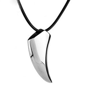LEMOER Fashion Brave Men's Necklace Silver Wolf Tooth Necklace Animal Pendant Necklaces Jewelry Gift Wholesale