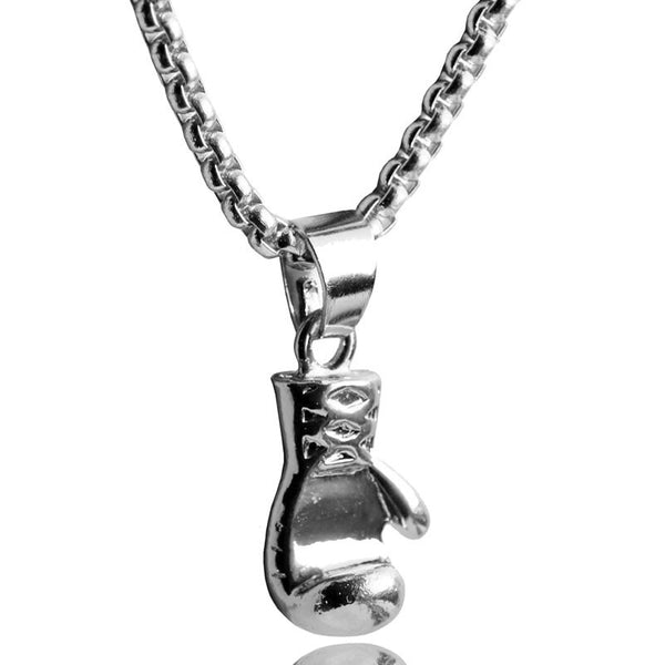 MDNEN Stainless Steel Men Pendant Necklace Mini Boxing Glove Charm Fitness Gym Necklace Vintage Men Hip Hop Jewelry  Gift 1