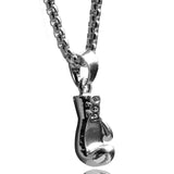 MDNEN Stainless Steel Men Pendant Necklace Mini Boxing Glove Charm Fitness Gym Necklace Vintage Men Hip Hop Jewelry  Gift 1
