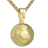 MDNEN Football Pendant Necklace Men Stainless Steel Chain Soccer Ball Hippie Necklace Male Sports Hip Hop Men Jewelry