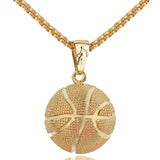 MDNEN Football Pendant Necklace Men Stainless Steel Chain Soccer Ball Hippie Necklace Male Sports Hip Hop Men Jewelry
